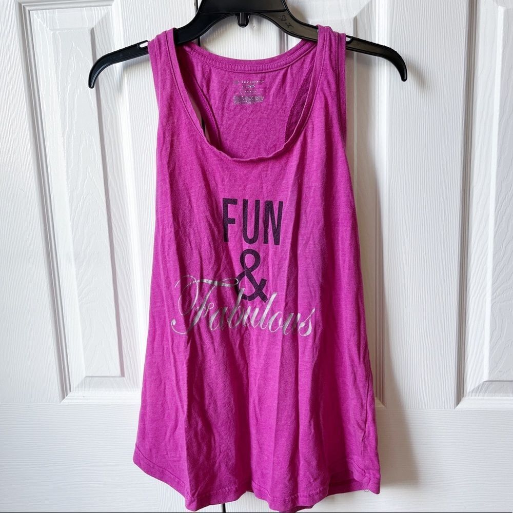 Tek Gear Crewneck Racerback Moisture Wicking Cotton Pink Graphic Tank Top Large